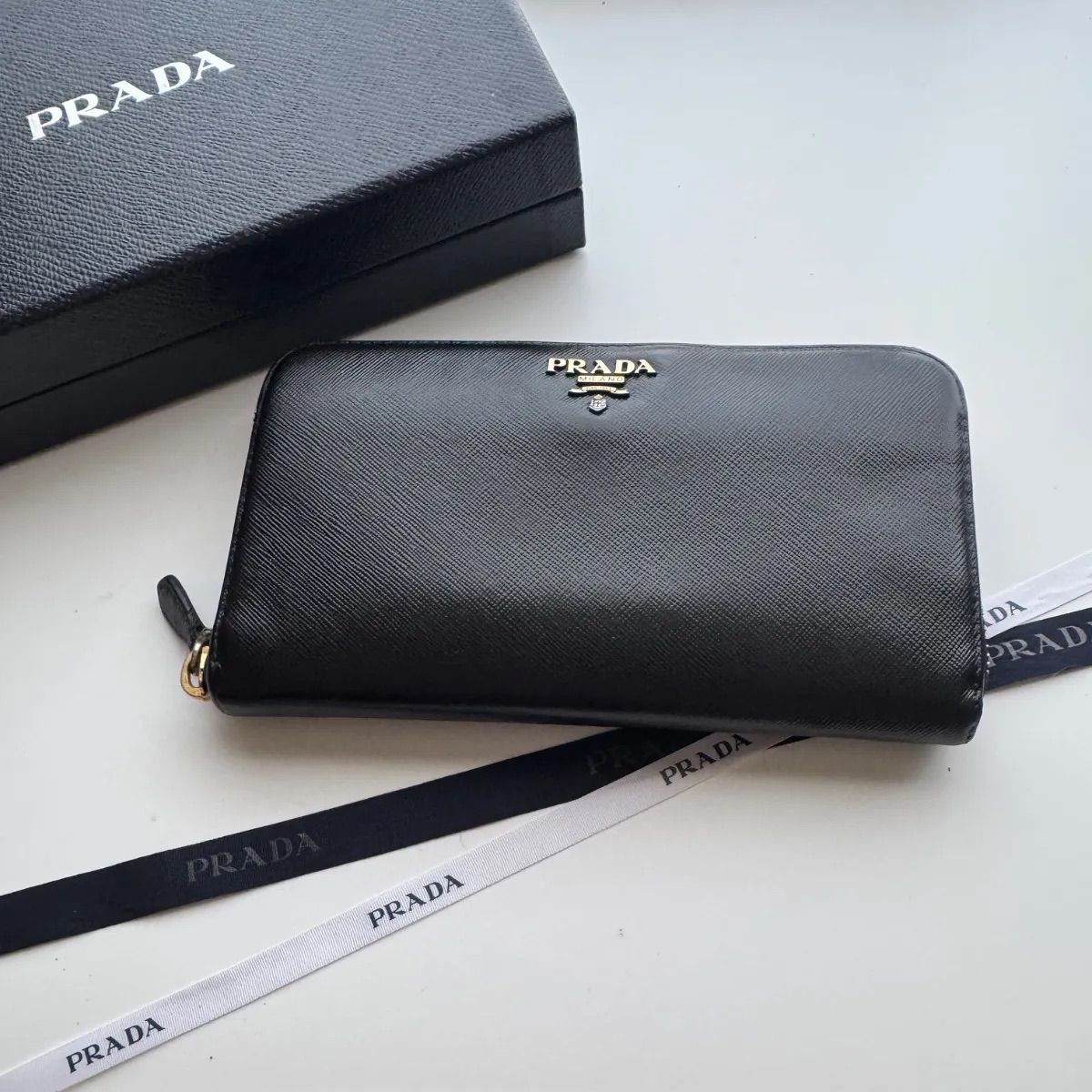 【美品】477 PRADA プラダ ラウンドファスナー 長財布