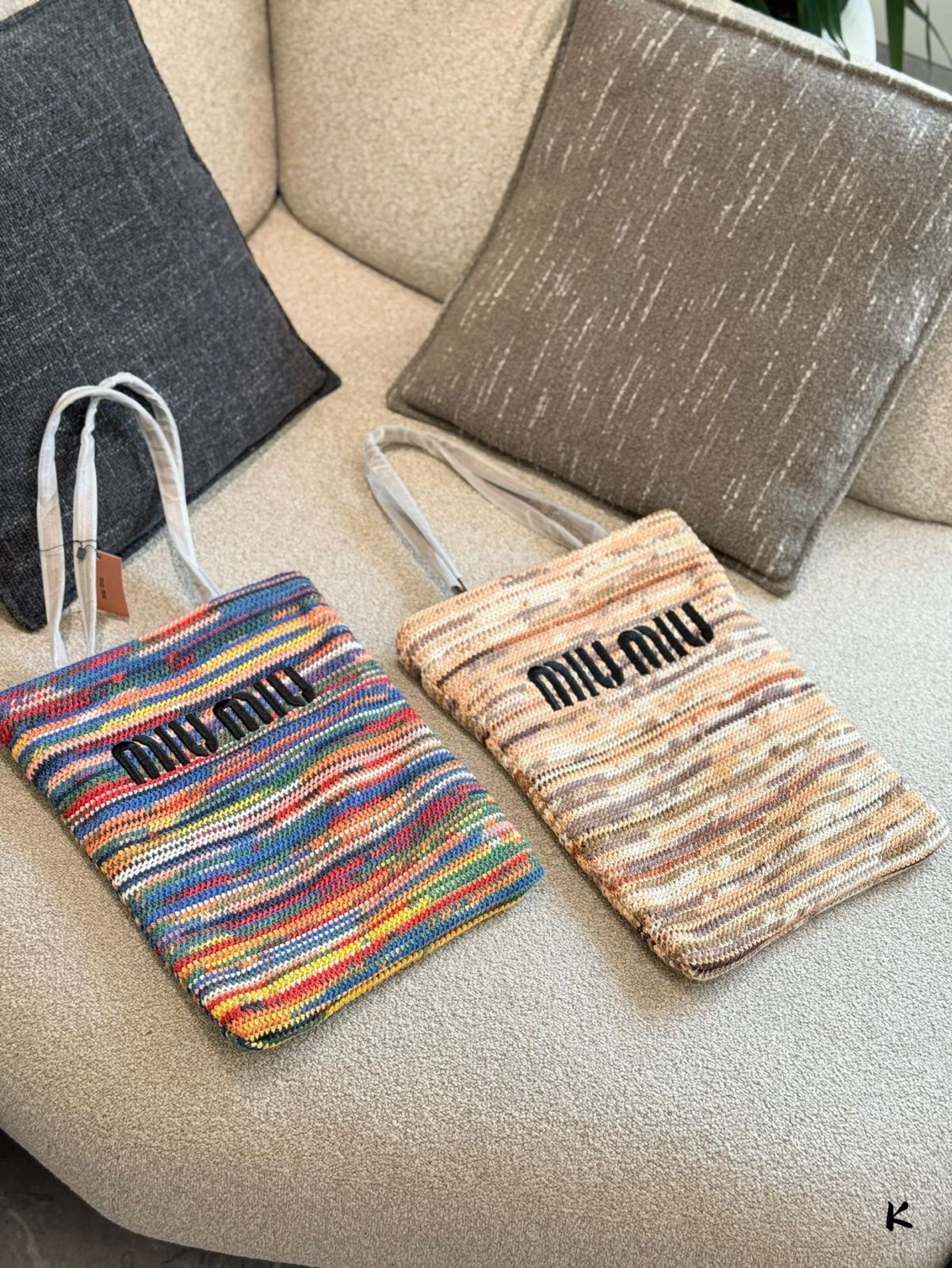 【今日特価】MiuMiu Knit Weave Tote Bag ミュウミュウ ニット ウェーブ トートバッグ
