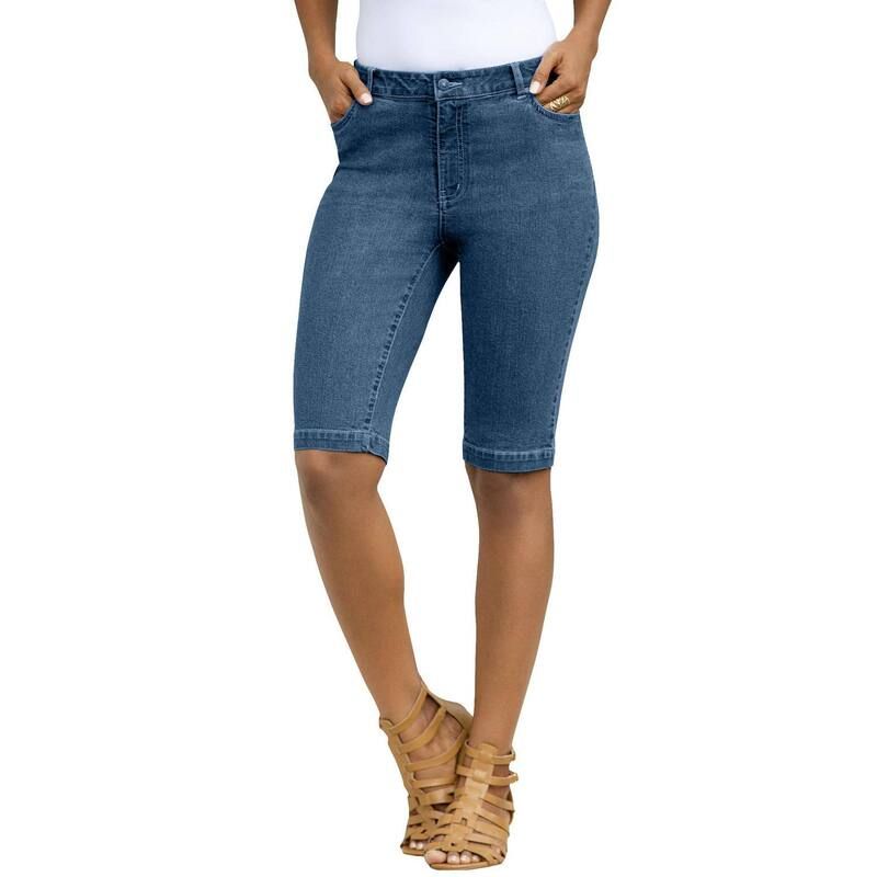 ロアマンズ レディース ボトムス ハーフパンツ・ショーツ プラスサイズ Roamans Womens Plusize Classic Stretch Bermuda Short Medium Ston