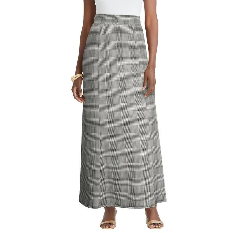 ジェシカロンドン レディース ボトムスカート プラスサイズ ニット マキシ Jessica London Womens Plusize Stretch Knit Maxi Skirt Black Iv