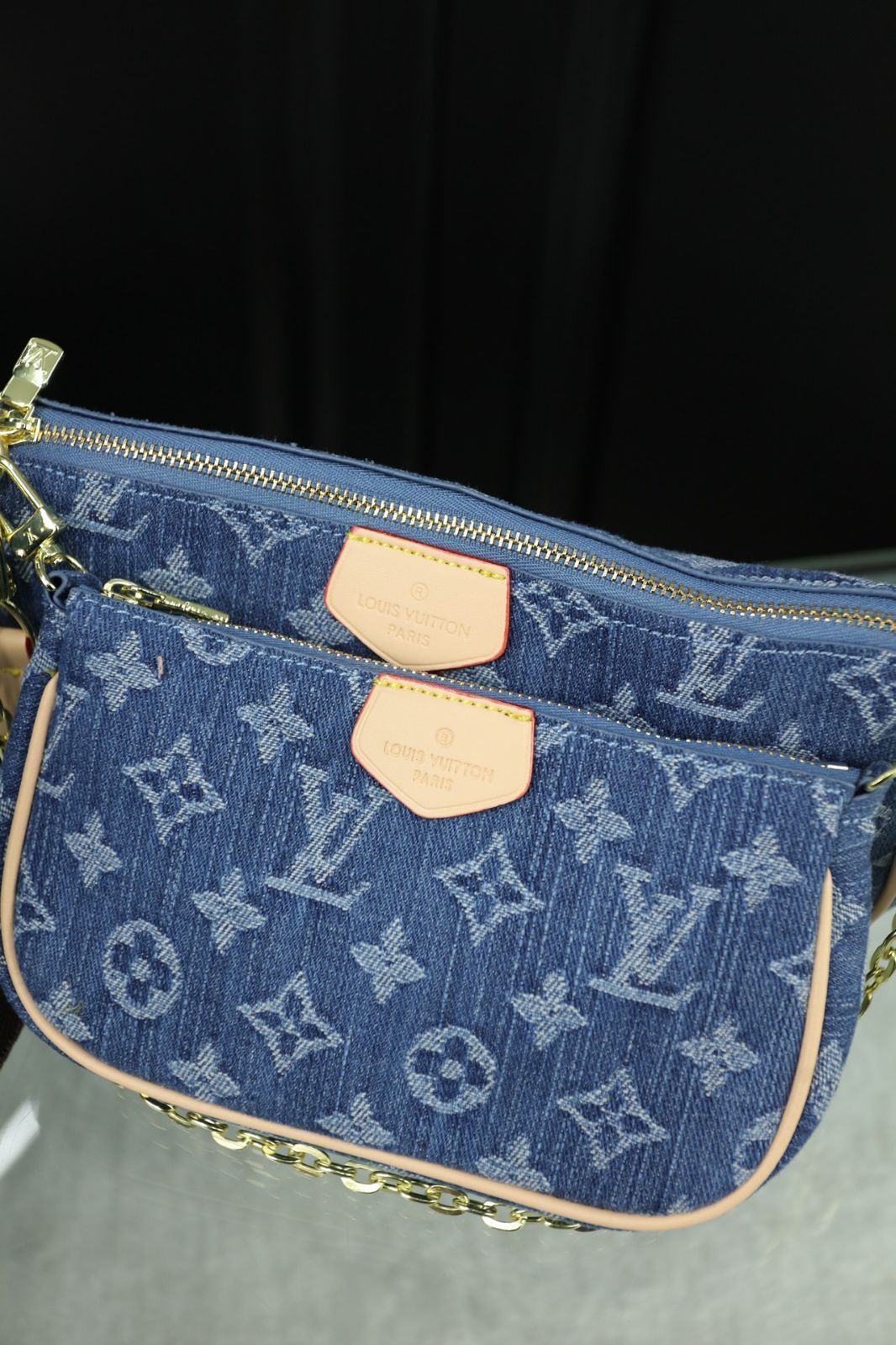 [本日特価] 3点セット LV デニムショッピングバッグ + マージャンバッグ + 財布 万能スタイル！ [本日特価|新品未使用品]