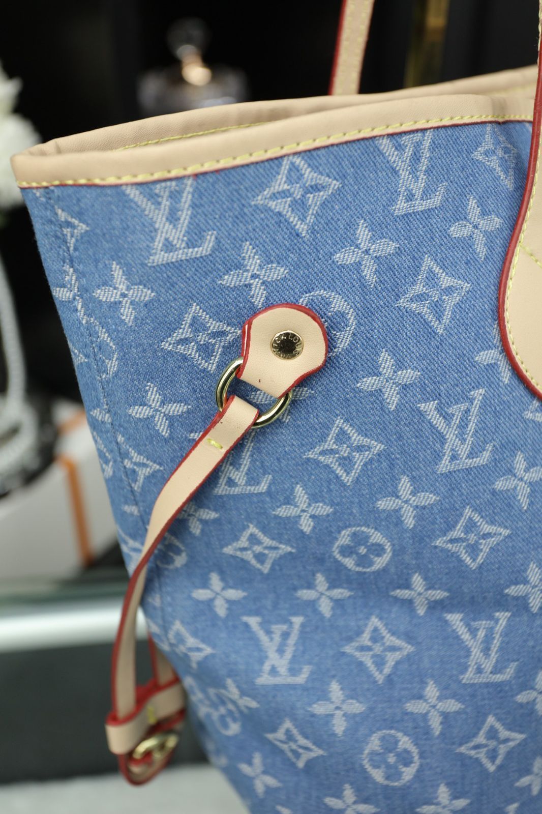 [本日特価] 3点セット LV デニムショッピングバッグ + マージャンバッグ + 財布 万能スタイル！ [本日特価|新品未使用品]