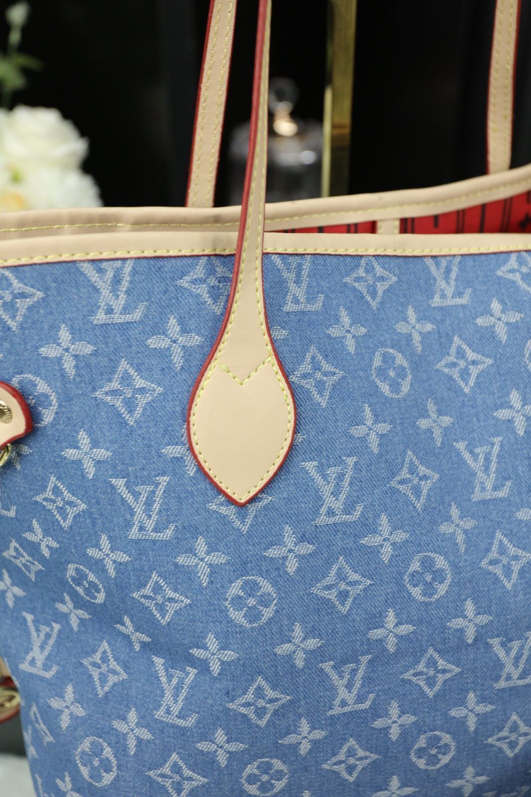 [本日特価] 3点セット LV デニムショッピングバッグ + マージャンバッグ + 財布 万能スタイル！ [本日特価|新品未使用品]