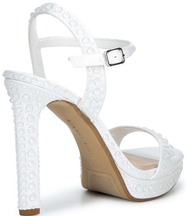 ジャンビニ レディース シューズ サンダル プラットフォーム サテン Gianni Bini Lilletwo Satin Clearhinestone Platform Dressandals Wh