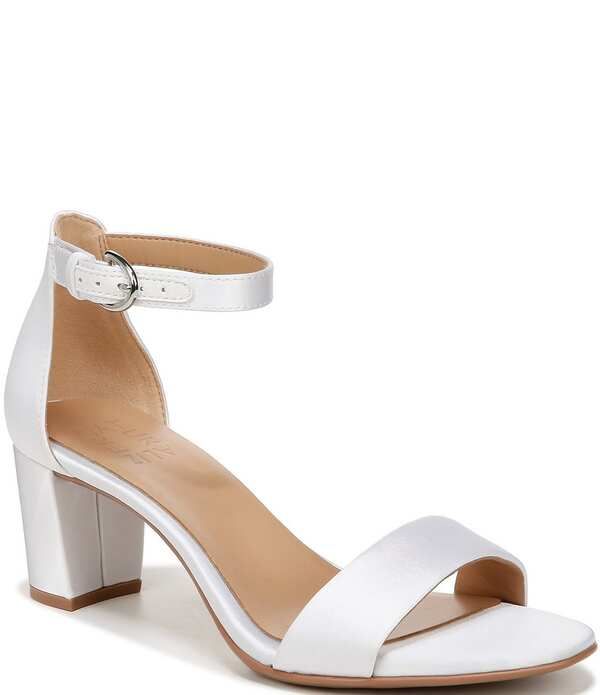 ナチュライザー レディース シューズ サンダル サテン アンクル Naturalizer Vera Satin Ankle Strap Dressandals Pearl White ホワイト