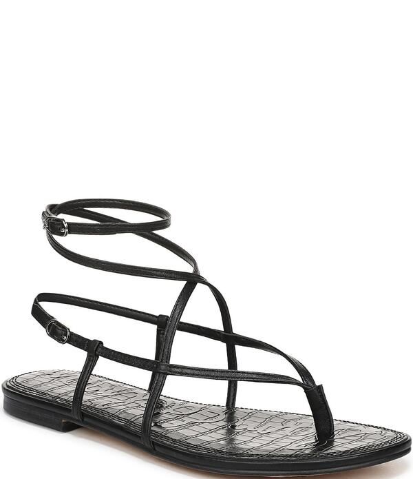 サムエデルマン レディース シューズ サンダル レザー Sam Edelman Clarra Leather Strappy Flat Sandals Black ブラック
