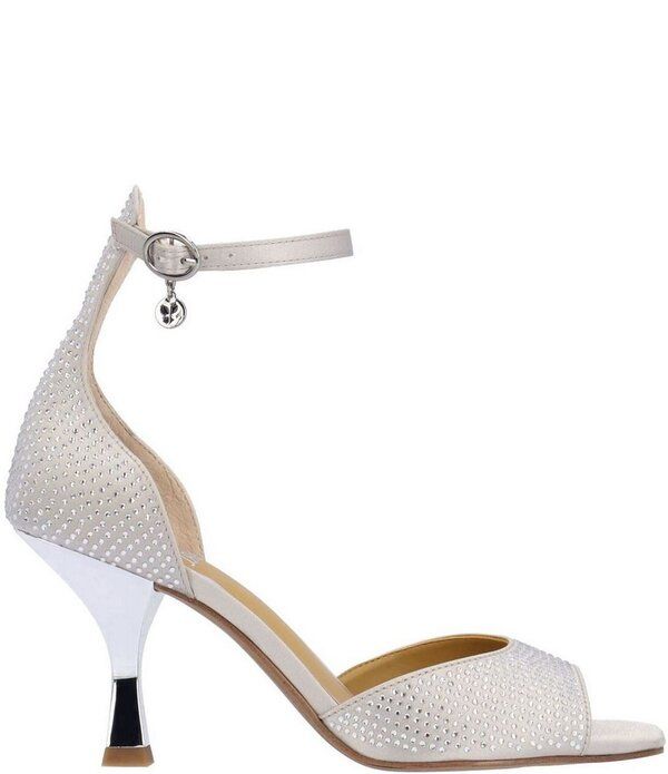 ジェイレニー レディース シューズ サンダル サテン アンクル J Renee Lantana Satin Rhinestone Ankle Strap Dressandals Light Grey