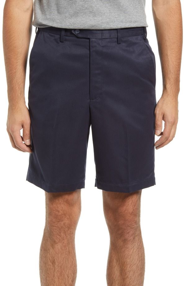 ベール メンズ ボトムス ハーフパンツ・ショーツ ショートパンツ Berle Microfiber Self Sizer Flat Front Shorts Navy ネイビー