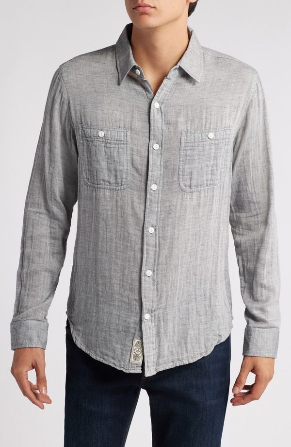 ショット ニューヨーク メンズ トップス シャツ Schott NYC Double Weave Work Shirt Heather Grey グレー 21,520円