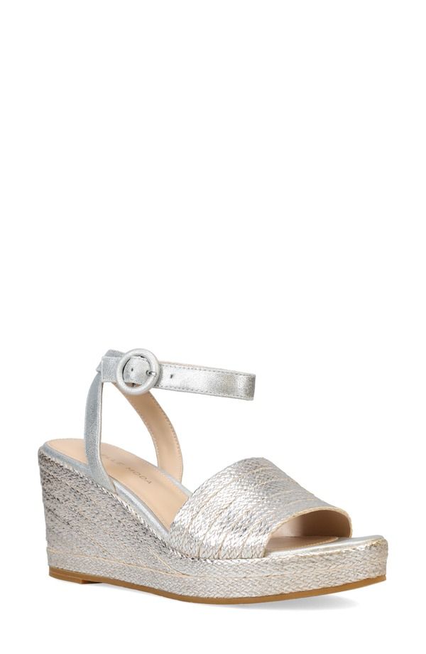 ペレモーダ レディース シューズ サンダル Pelle Moda Wilder Espadrille Wedge Sandal Silver シルバー