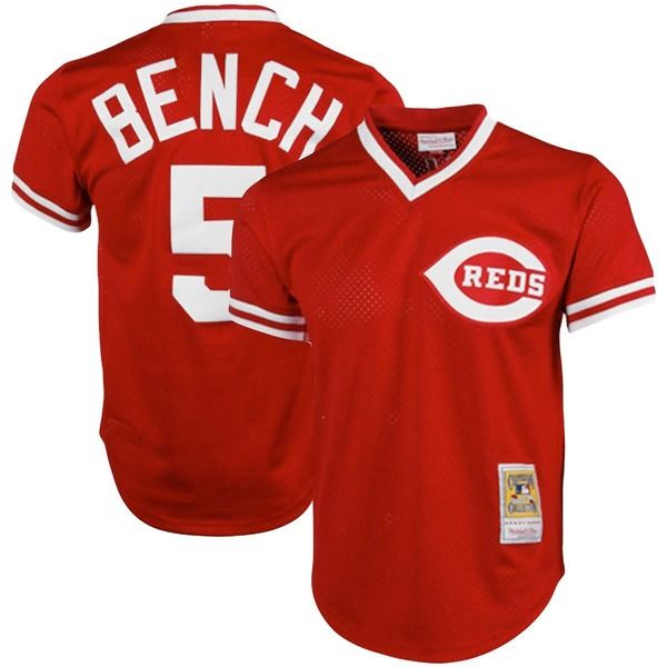 ミッチェルネス メンズ トップス シャツ メッシュ トール ジャージー Mens Mitchell Ness Johnny Bench Red Cincinnati Reds Cooperstown