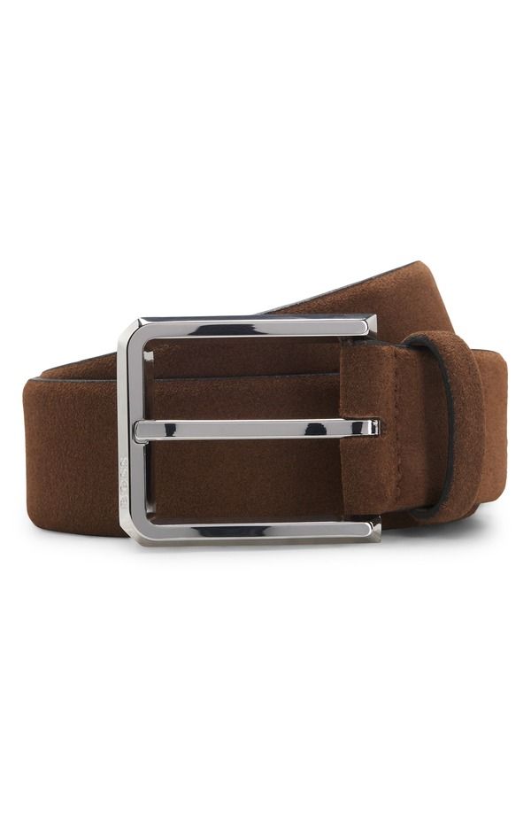 ボス メンズ アクセサリー ベルト レザー BOSS Caleb Leather Belt Dark Brown ブラウン