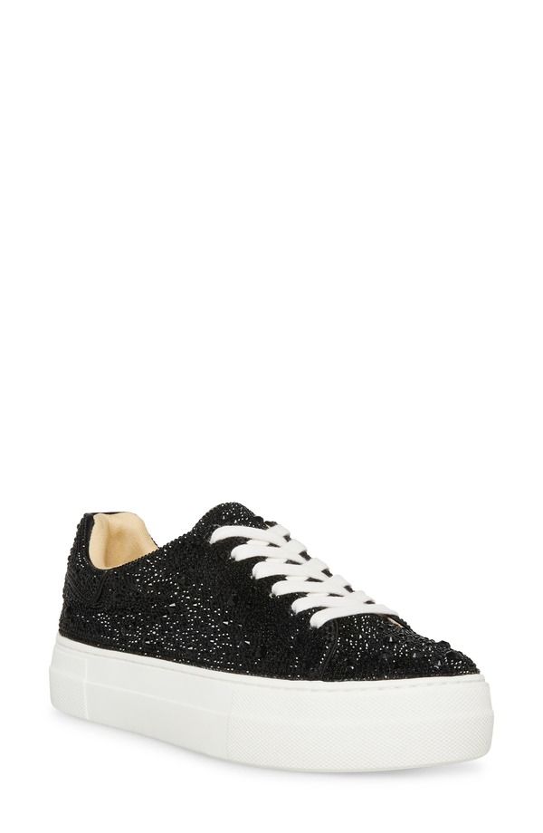ベッツィジョンソン レディース シューズ スニーカー プラットフォーム Betsey Johnson Sidny Crystal Pav Platform Sneaker Black ブラック