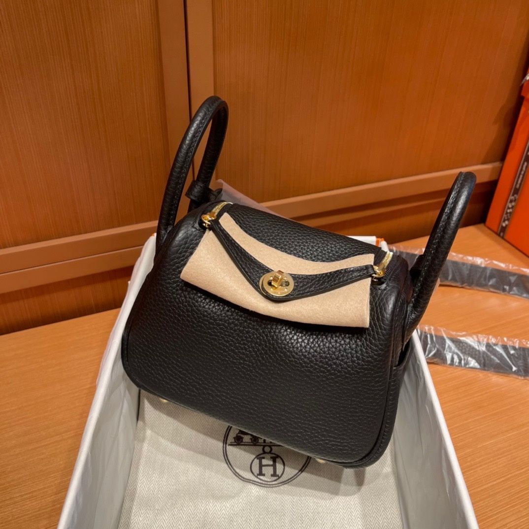 エルメス mini lindy ブラック ゴールド バックル レディース ハンドバッグ｜本日限定特価｜新品未使用