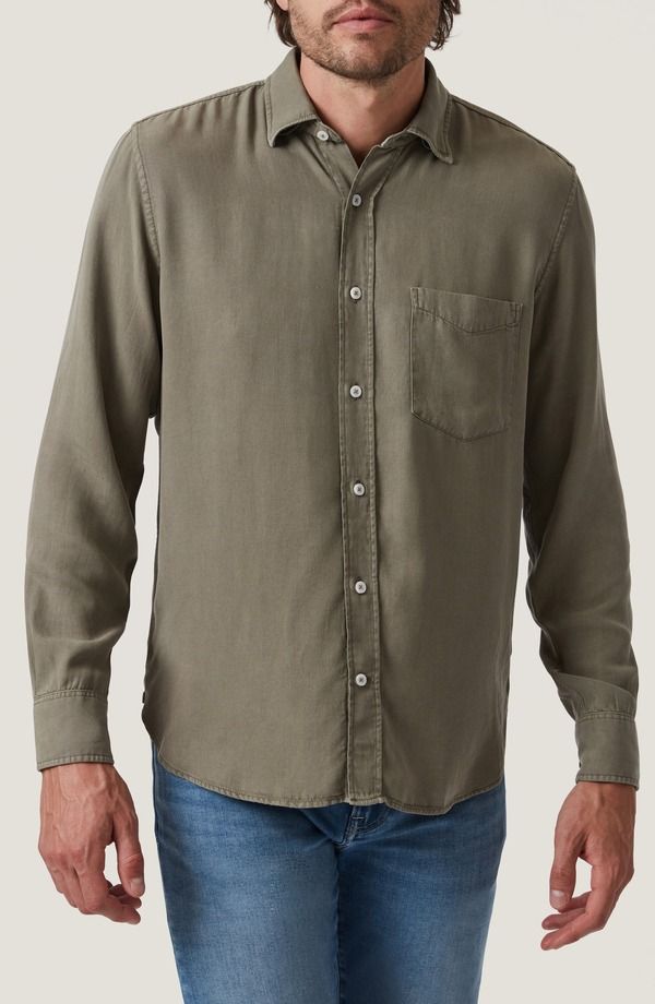 ３４ヘリテージ メンズ トップス シャツ 34 Heritage Solid Lyocell ButtonUp Shirt Pastel Olive オリーブ