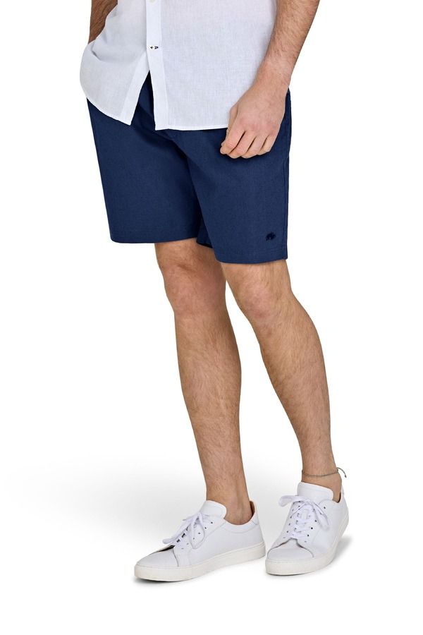 ライジングブル メンズ ボトムス ハーフパンツ・ショーツ リネン Raging Bull Stretch Waist Linen Short Navy ネイビー