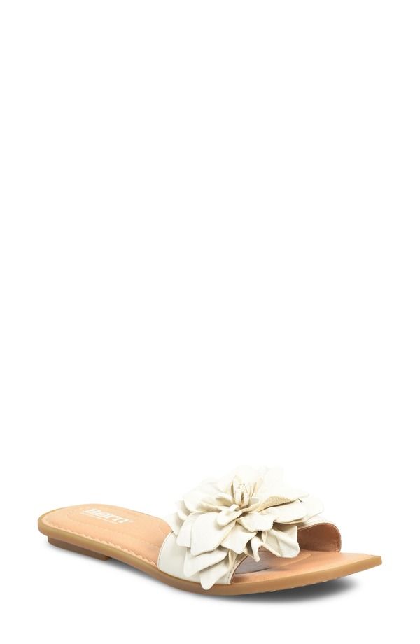 バーン レディース シューズ サンダル Brn Hibiscuslide Sandal Cream Leather クリーム