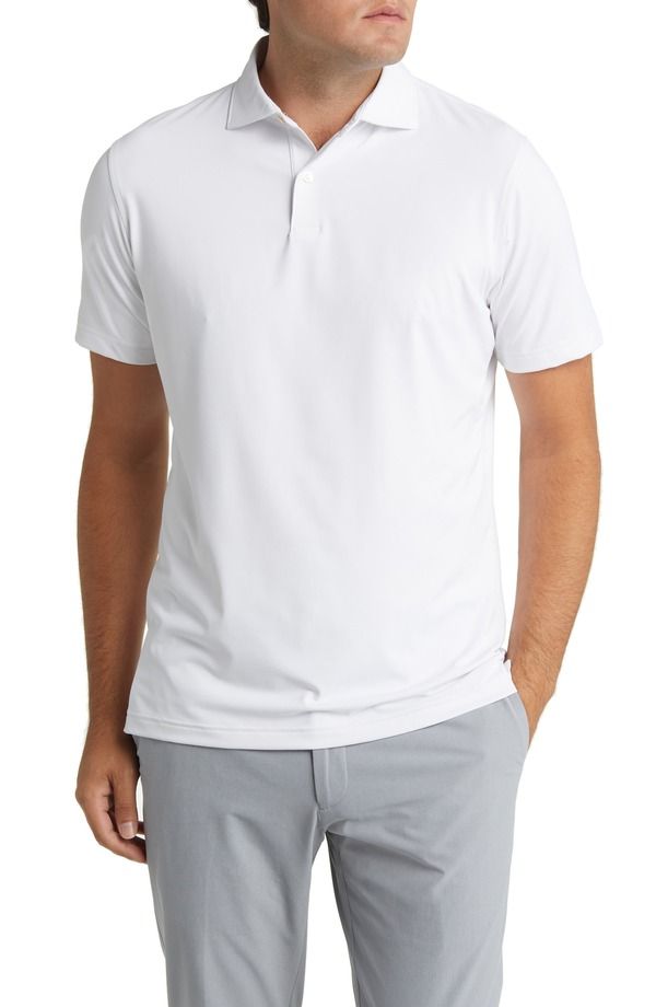 ピーター・ミラー メンズ トップス ポロシャツ Peter Millar Crown Crafted Solid Short Sleeve Performance Polo White ホワイト