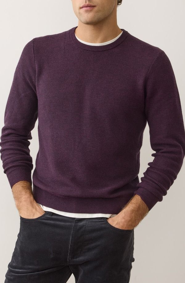 マリーン レイヤー メンズ アウター パーカー・スウェット クルーネック セーター コットン Marine Layer Textured Cotton Blend Crewneck Sweater S