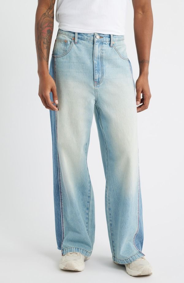 エルウッド メンズ ボトムス デニムパンツ ワイドレッグ ジーンズ Elwood Wide Leg Reclaimedenim Jeans Vanilla Indigo インディゴ