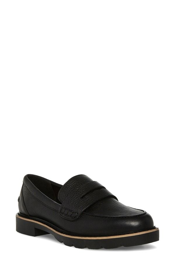 ブロンド レディース シューズ スリッポン・ローファー Blondo Waterproof Penny Loafer Black Leather ブラック