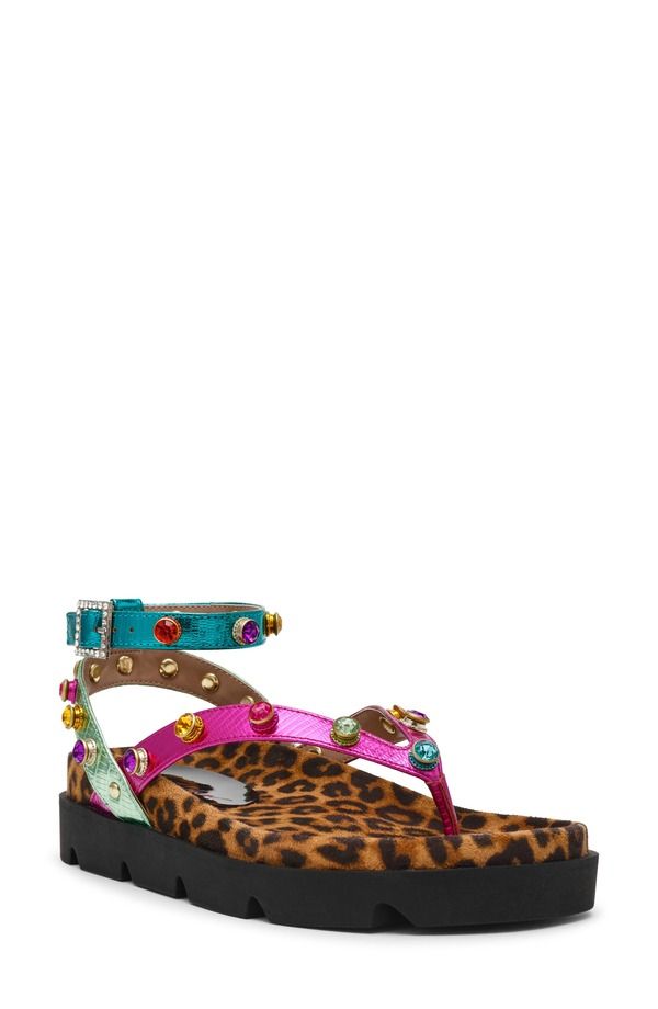 ベッツィジョンソン レディース シューズ サンダル アンクル Betsey Johnson Conley Ankle Strap Sandal Metal Multi マルチカラー
