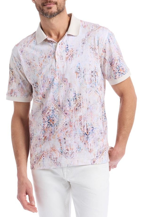 ロバートグラハム メンズ トップス ポロシャツ コットン Robert Graham Ryton Cotton Poloatmeal オートミール