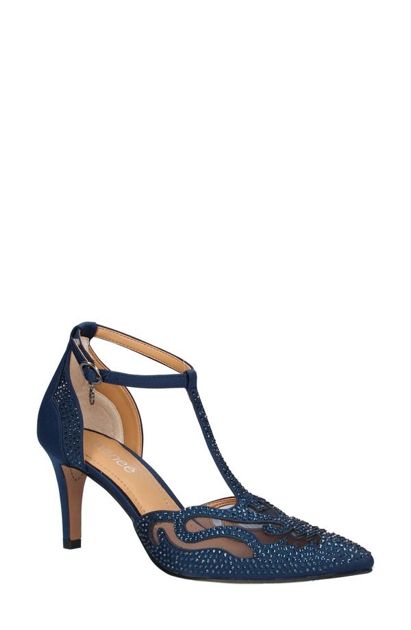 ジェイレニー レディース シューズ ヒール J Rene Lisha Rhinestone Pointed Toe Pump Navy ネイビー