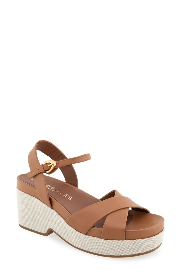 エアロソールズ レディース シューズ サンダル プラットフォーム Aerosoles Chabella Platform Sandal Tan Leather タン