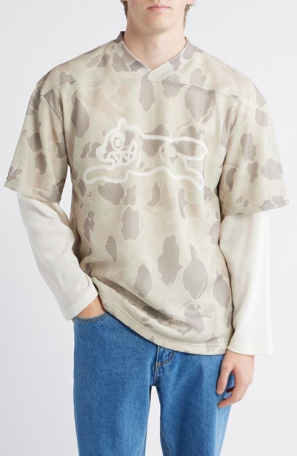 アイスクリーム メンズ トップス Tシャツ ICECREAM Chuck Layered Long Sleeve Shirt Camo