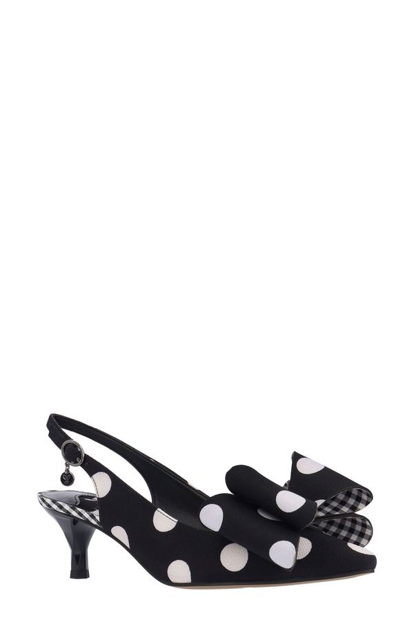 ジェイレニー レディース シューズ ヒール J Rene Delmare Slingback Pump Black White ホワイト