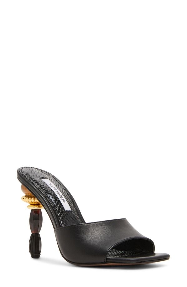 スティーブ マデン レディース シューズ サンダル ヒール Steve Madden Sia Statement Heel Slide Sandal Black ブラック