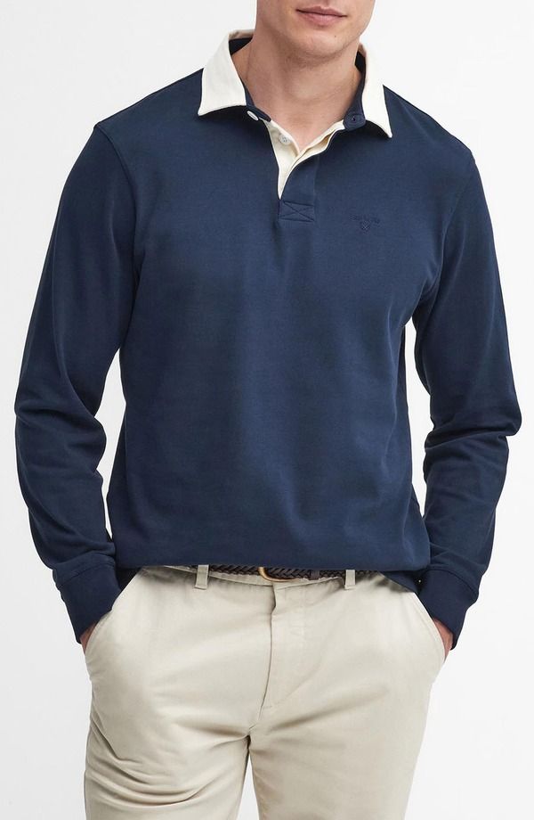 バブアー メンズ トップス シャツ Barbour Howtown Rugby Shirt Navy ネイビー