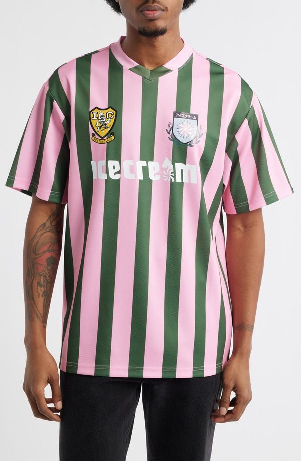 アイスクリーム メンズ トップス Tシャツ ジャージー ICECREAM United Soccer Jersey Prism Pink ピンク