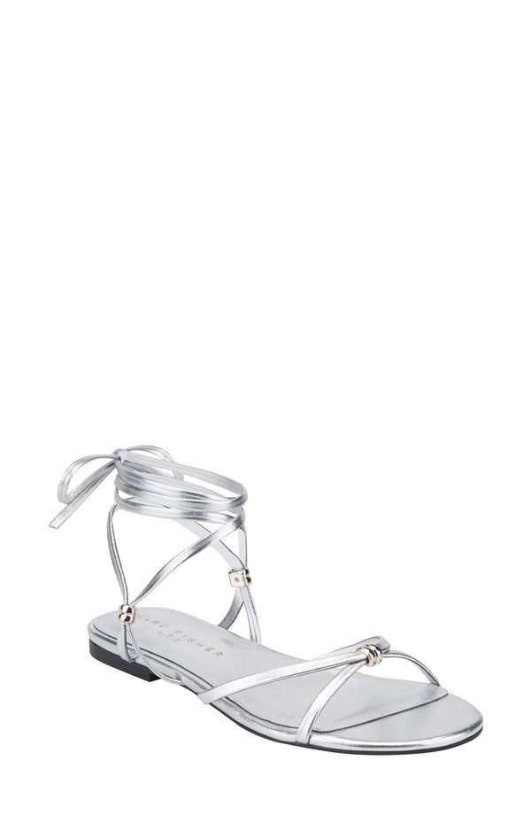 マーク・フィッシャー レディース シューズ サンダル アンクル Marc Fisher LTD Este Ankle Wrap Sandal Silver シルバー