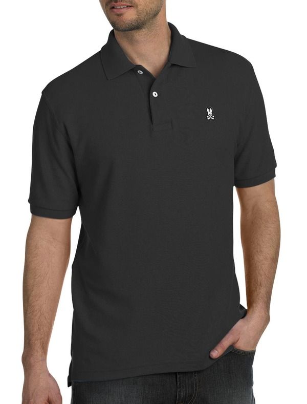 サイコバニー メンズ トップス ポロシャツ Psycho Bunny Classic Polo Shirt Black ブラック