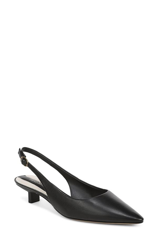 フランコサルト レディース シューズ ヒール Franco Sarto Pura Slingback Pointed Toe Kitten Heel Pump Black ブラック