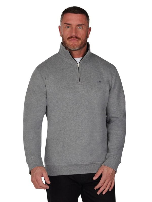ライジングブル メンズ アウター パーカー・スウェット ハーフジップ ジャージー Raging Bull Jersey Quarter Zip Sweat Grey Marl グレー