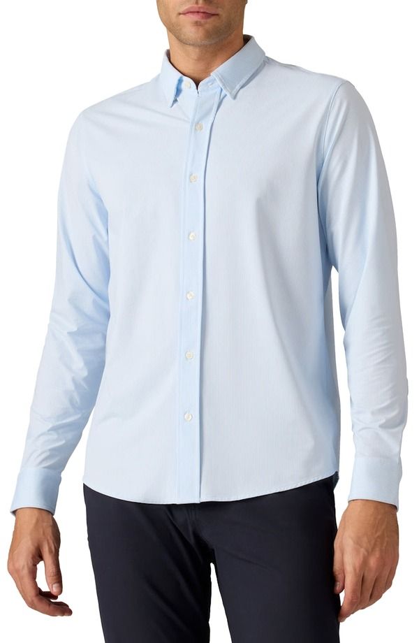 ローヌ メンズ トップス シャツ Rhone Commuter Classic Fit Stretch ButtonUp Shirt Blue Stripe ブルー