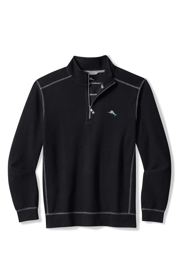 トッミーバハマ メンズ アウター パーカー・スウェット ハーフジップ コットン Tommy Bahama Montego Bay Textured Cotton Lyocell Half Zipull
