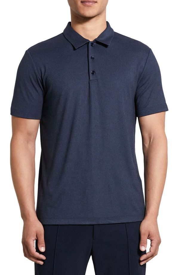セオリー メンズ トップス ポロシャツ Theory Bron CAnemone Polo Eclipse Multi Bda マルチカラー