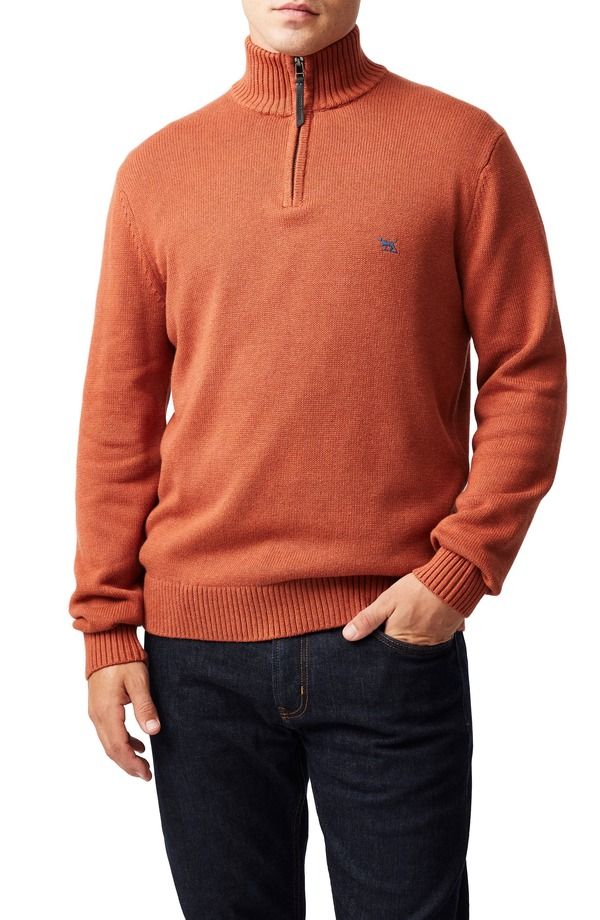 ロッドアンドグン メンズ アウター パーカー・スウェット ハーフジップ セーター Rodd Gunn Merrick Bay Quarter Zip Sweaterust ラスト