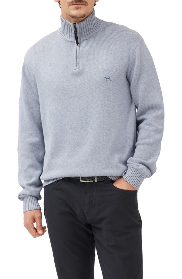 ロッドアンドグン メンズ アウター パーカー・スウェット ハーフジップ セーター Rodd Gunn Merrick Bay Quarter Zip Sweater Sky