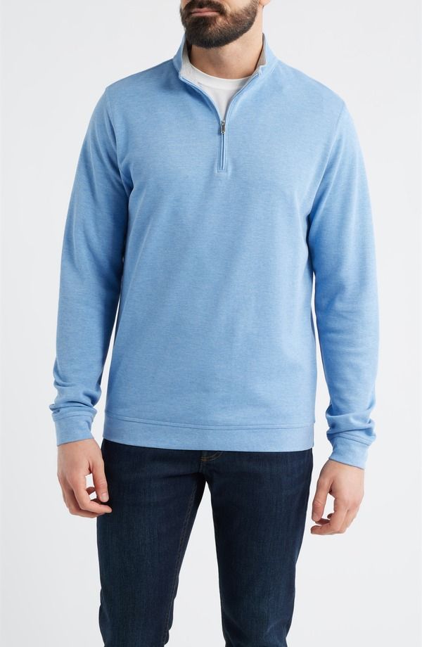 ピーター・ミラー メンズ アウター パーカー・スウェット ハーフジップ Peter Millar Comfort Interlock Quarter Zipullover Bluebird