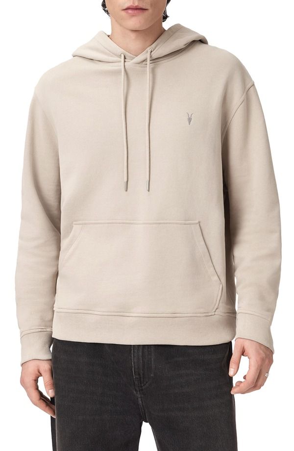 オールセインツ メンズ アウター パーカー・スウェット シャツ AllSaints Asher Hoodie Sweatshirt Sandstone Brown ブラウン