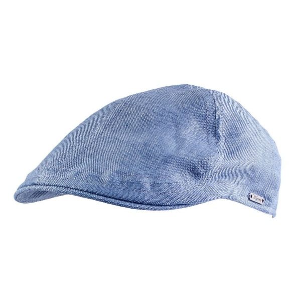 ウィゲンズ メンズ アクセサリー 帽子 キャップ リネン Wigens Mens Linen Pub Cap with Curved Peak Denim Blue デニム