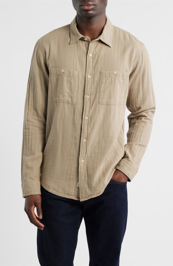 エージー メンズ トップス シャツ AG Wayne ButtonUp Work Shirt Khaki Sand カーキ