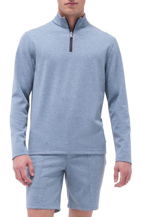 ブガッチ メンズ アウター パーカー・スウェット ハーフジップ Bugatchi Quarter Ziperformance Pullover Shark
