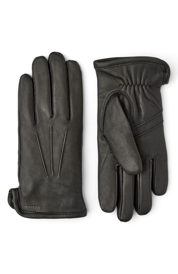 ヘストラ メンズ アクセサリー 手袋 レザー Hestrandrew Leather Gloves Black ブラック