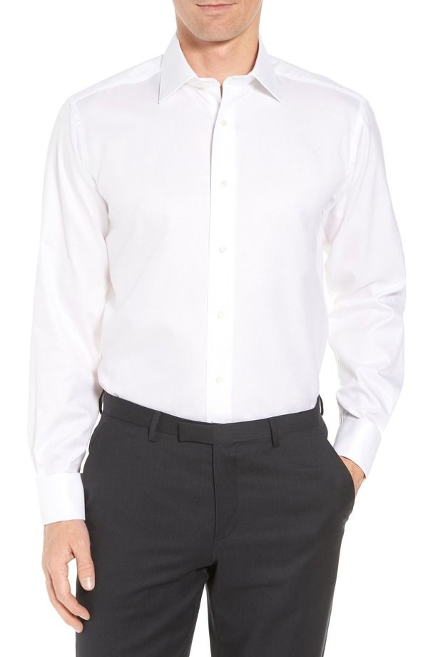 デイビッドドナヒュー メンズ トップス シャツ レギュラーフィット Davidonahue Regular Fit Boxed French Cuff Tuxedo Shirt White White